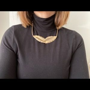 Vintage gold metal leaf necklace